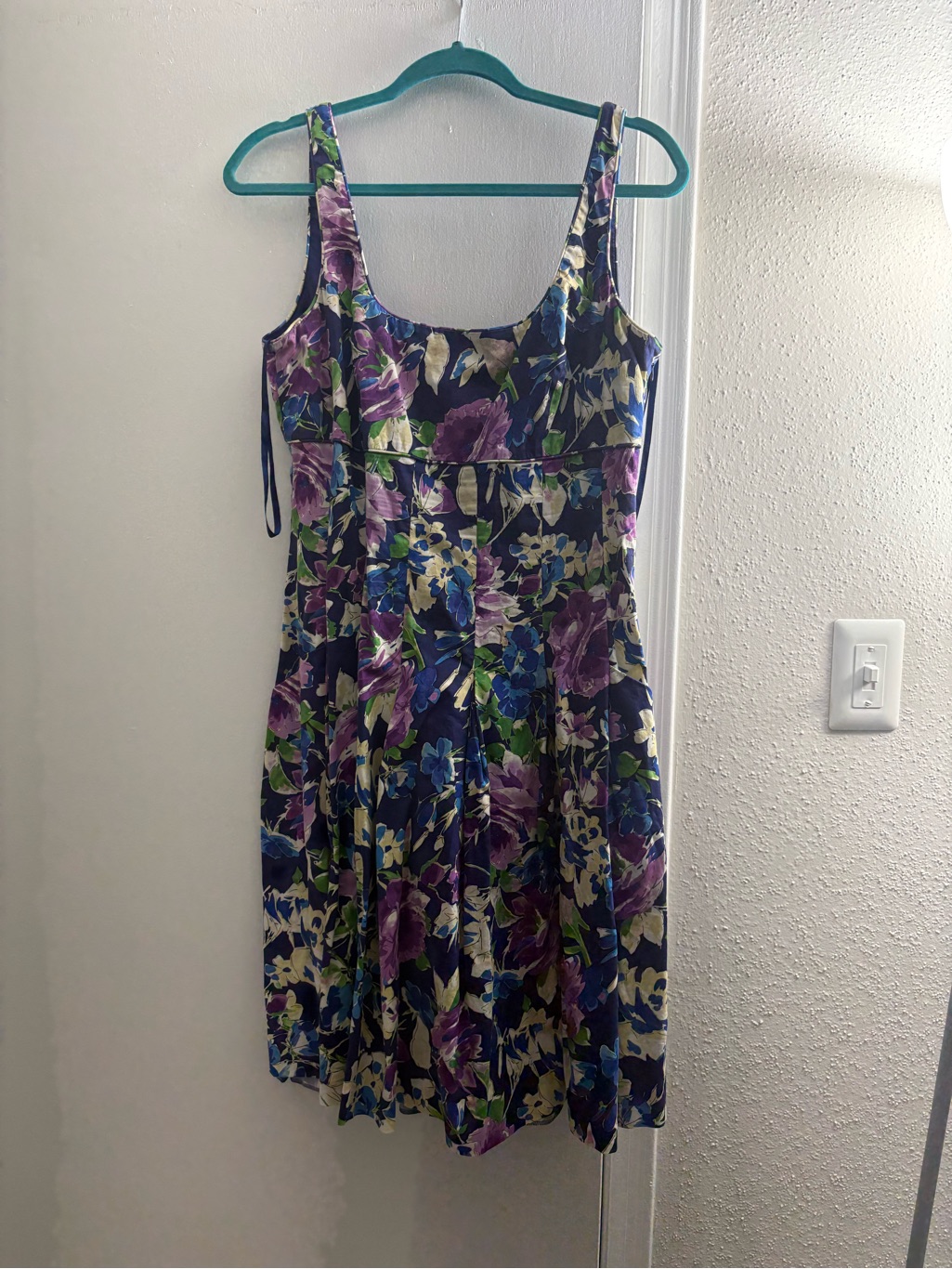 Ralph Lauren Purple And Blue Floral Midi Dress